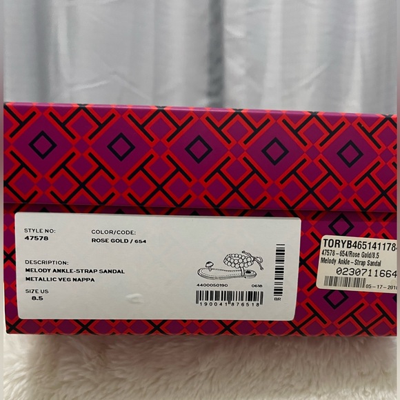 Tory Burch Melody Ankle strap sandal metallic ROSE GOLD - Picture 5 of 5
